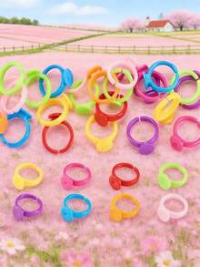 50/100/150/200/300/500/1000pcs/Pack Plastic Round Base Blank Suitable For DIY Jewelry Making Supplies, Craft Materials Accessories - Ring Setting - View 4