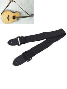 1Pc Musical Instruments Guitar Folk Black Strap Style Literary And Creative Simplicity Ukulele Universal Learning Travel Sports Partner Durable And Sturdy Fabric Strap - Black - View 1
