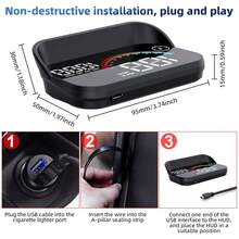 Đồng hồ tốc độ GPS kỹ thuật số M22 3.5", bảng điều khiển thông minh tích hợp đồng hồ tốc độ, la bàn, đồng hồ đo quãng đường cho hầu hết các loại xe. - M22 - Xem 7