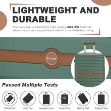 PP Suitcase 20"/24"/28" - Lightweight Hard-Shell Luggage With 4* 360° Wheels, TSA Lock | Hand Luggage & Travel Suitcases - 綠色 - 查看 4