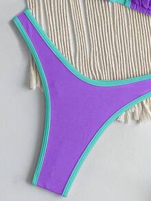 RWX VEST Triangle Bikini With Contrasting Trim And Adjustable Tie 2025 XX574 - Morado - Ver 2
