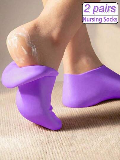 4pcs/2pcs Silicone Moisturizing Foot Socks, Women's Moisturizing Anti-Cracking Foot Socks, Suitable For Dry, Cracked Heels And Rough Skin, Remove Dead Skin, Elastic Foot Socks, All-Day Moisturizing And Waterproof, Prevent Dryness, Odorless, Easy To Put On And Take Off, Soft And Comfortable Material, Foot Care Tool For Women And Men, Mother's Day Gift, Summer Essentials