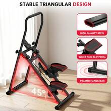 GartistGo Foldable Stair Stepper With Adjustable Handlebar & Pedals - Triangular Steel Frame, LCD Workout Display, Compact Home Climbing & Cardio Trainer - Black - View 5