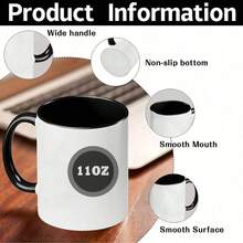 Personalized Monogram Coffee Mug, Initial Letter M Customized For Women Men Girls Boys Dads Moms Friends, Taza De Café Personalizada Con Monograma, Letra Inicial Black Handle Mug Letter M 11oz - 首字母L - 查看 6