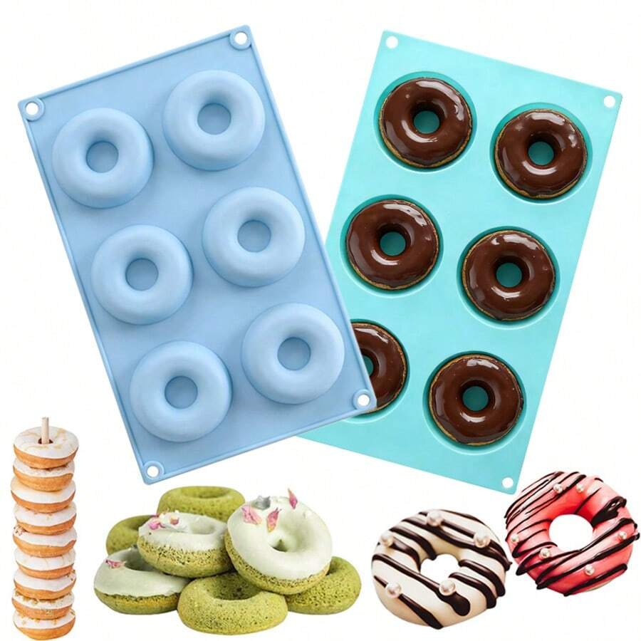 6-Cavity Silicone Non-Stick Donut Mold, Suitable For Making Donuts, Muffins, Cakes - Cake Mold - View 1
