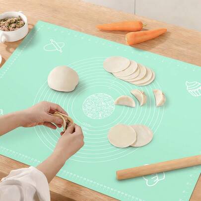 1pc Non-Stick Silicone Baking Mat, Suitable For Kneading Dough, Rolling Dough, Baking Pastries, Bread, Cookies, Cakes, Snacks, Pies, Pasta, Dumplings, Ideal Baking Accessory For Home Kitchen DIY, Birthday Party, Holiday Celebration (Multiple Sizes Available)