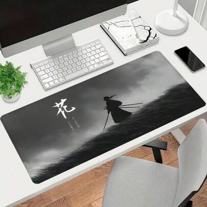 35.4 X 15.7 Inch Anime Warrior Style Large Mouse Pad, Multi-Color Non-Slip Stitched Edge Computer Desk Mat With Rubber Base, Durable Spill-Resistant Home/Office/Gaming Keyboard Pad