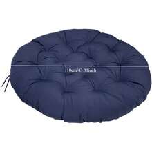 Round Papasan Chair Cushion, Waterproof Hanging Basket Cushion For Rattan Chair, Thick Soft Overstuffed Pad With Non-Slip Ties, Indoor Outdoor Swing Seat Replacement - Xanh đậm - Xem 2