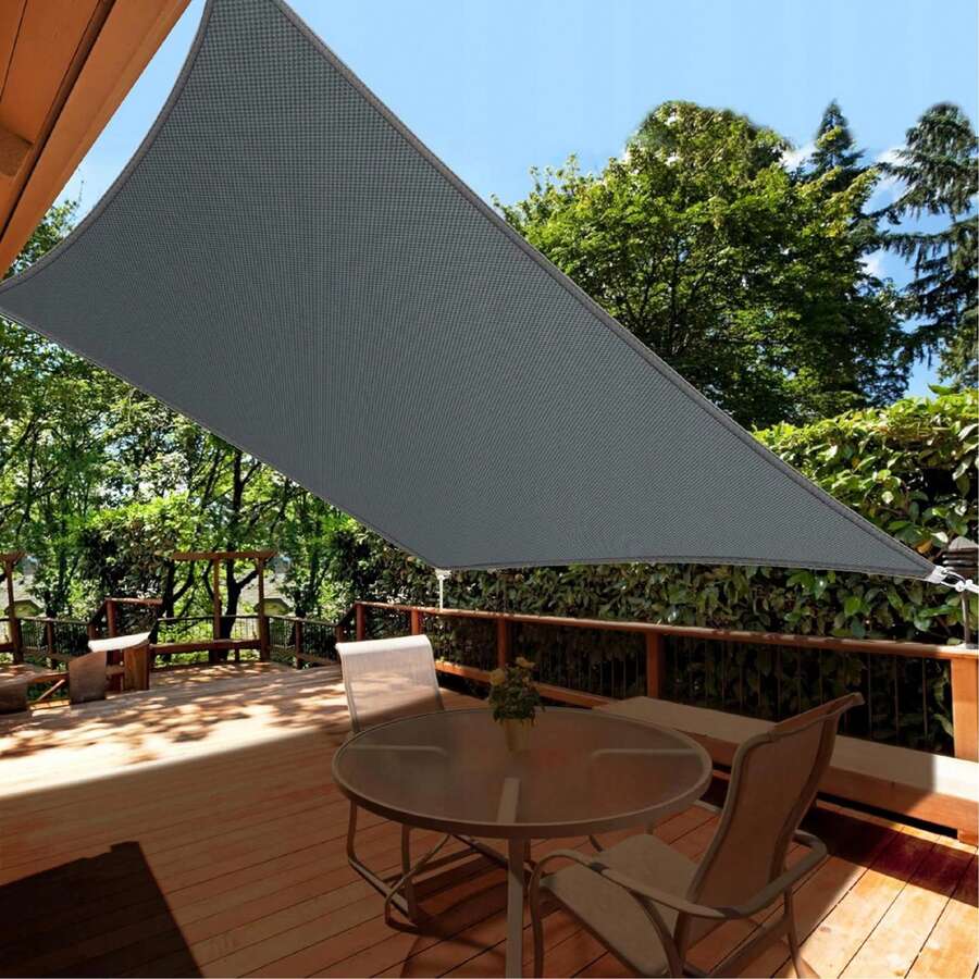 戶外天幕遮陽蓬布庭院帆防水防雨棚防曬簾四角遮陽帆露營帳篷四角庭院花園聚酯長方形遮陽 - A - 查看 1