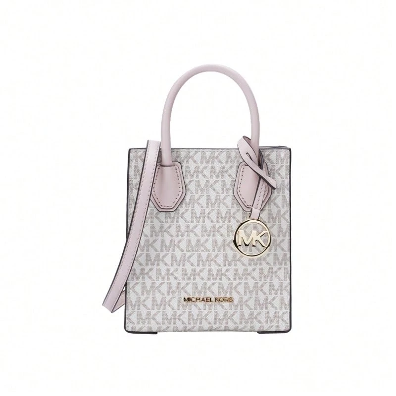 Michael Kors Mercer Printed Women's Single Shoulder Handbag 35T1GM9C0I PWD BLSH MLT - 香草色配粉紅35T1GM9C0I PWD BLSH MLT - 查看 1