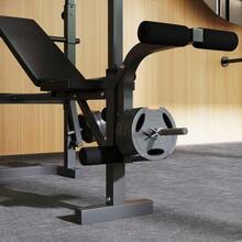 Adjustable Weight Bench With Bench Press Rack, Preacher Curl Bench, Leg Extension And Lat Pull Down Machine, Incline Or Flat Workout Bench, Multi Gym Machine, Strength Training Equipment, Home Workout Setup - Black - View 8