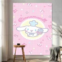 SANRIO 1件可爱肉桂狗烘焙坊挂毯，粉色格子糕点装饰，三丽鸥主题家居装饰，适合女孩卧室和宿舍 - 彩色 - 查看 2