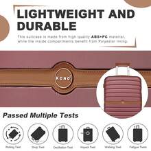 Suitcase 20 24 28 Inch Cabin Carry On Check In ABS PC Hard Shell Spinner Wheels Lock Small Medium Large Travel Luggage Set For Holiday Family - 酒紅色 - 查看 6