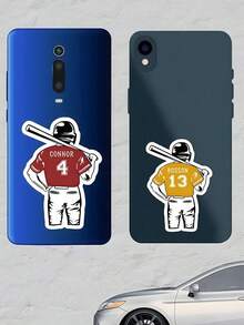 1/10/25/50/100/150pcs Customized Baseball Stickers, Can Print Logo/Text/Phone Number/Email - Asymmetrical Shape, Suitable For Home And Office Decor Stickers, Sports Labels, Business Branding, Custom Name, Custom Decorative Stickers, Holiday Decor, Invitation Seals, Candy Box Labels, Guest Favors, Birthday Gift Stickers, Gifts For Boyfriend, Anniversary Gift Stickers, Gifts For Girlfriend - Multicolor - View 8