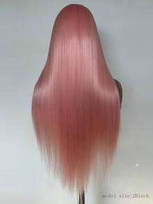 13x4 Light Pink Synthetic Lace Front Wigs Long Straight Pink Wigs 180Density Pre Plucked Straight Lace Front Wigs Ready To Wear Wigs Pink Lace Frontal Straight Wigs Heat Resistant Fiber Hair Synthetic Lace - Baby Pink - View 6