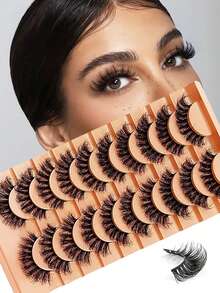 I Have Found The Stunning "Comic Eyelashes" At A Glance! 10 Pairs Of Striped Style, Wearing It Feels Like Natural Eyelashes Have Bloomed, Long, Fluffy, And Messy, It's Too Top - View 1