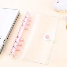 1pc A6 Transparent Portable File Folder, Candy Macaron Color Shell Options, Refillable Notebook, Transparent Interior, PP Material, Suitable For DIY Sticker Books, Handwriting, Or Storing Idol Photos, Cards, Small Items. Also Can Be Used As Loose-Leaf Notebook, Sealed Notebook, School Supplies, Student Binder - One Size - View 10