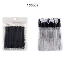 睫毛刷和微型棉签套装，适用于睫毛嫁接，50/100/200支装，无绒唇部微型涂抹刷，一次性睫毛膏刷，可用于睫毛、牙齿、指甲、眼线和个人护理 - 彩色 - 查看 9