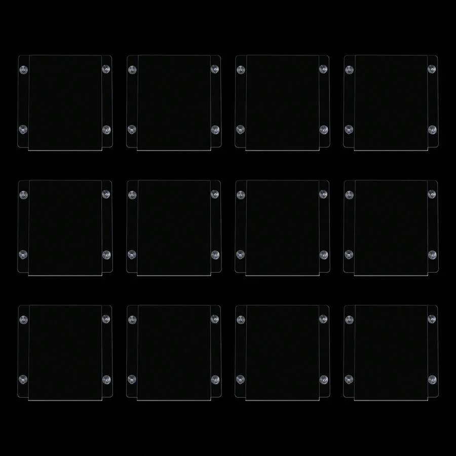 kangten 12 Pack Wall Mount Sign Holder, 12 Pcs Commercial Acrylic Clear Frame Sign Holder - Transparent - View 1