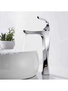 Torneira Monocomando Banheiro Prata Brilhante Aço Inoxidável 304 – Misturador Cascata Para Pia E Bancada, Alta Durabilidade E Acabamento Premium Winda - prata - Visão 4