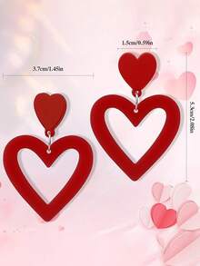 Heart-Shaped Earrings, Valentine's Day Earrings, Wedding Earrings, Lightweight Acrylic Earring Jewelry, Mother's Day Gifts - Multicolor - View 5