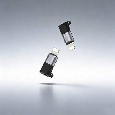 1 pieza Adaptador convertidor Mini USB-C a Lightning, receptor inalámbrico de micrófono enchufable y reproducible, adaptador convertidor de audio para auriculares compatible con iPhone 14/13/12/11, smartphones, PC