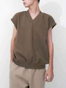 Essentials V-Neck Vest Brown (192SU225054FW) Women's Size XXS-2XL   Non-Binding V-Neck Design, Sports Minimalism, Transitional Season Undershirt Airy Wool Material, Universal Layering - màu nâu - Xem 7