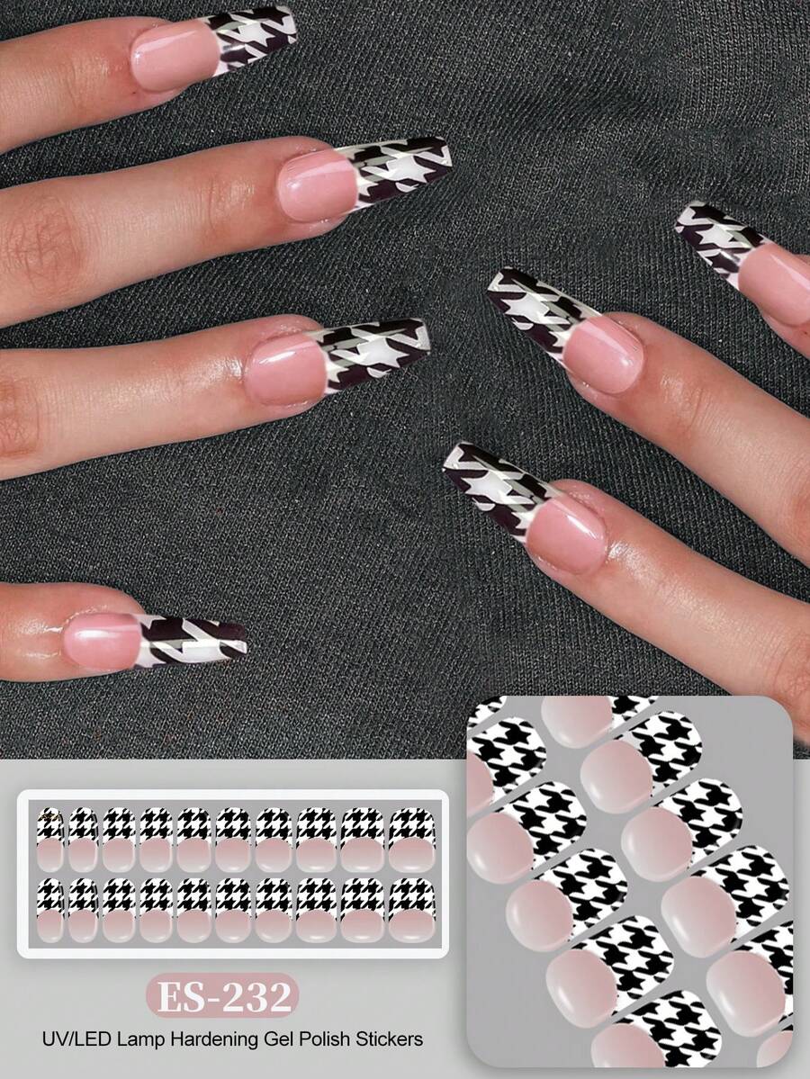 Semi Cured Gel Nail Strips, 20Pcs Long Lasting Salon Quality Wraps, Easy Apply & Remove Gel Nail Stickers With UV Light Nails