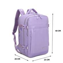 Ryanair Cabin Backpack 40x20x25cm (20L) | Waterproof Travel Backpack Compatible With 14-Inch Laptop With Charging Port | Heavy-Duty Carry-On Luggage | Multi-Purpose - Khaki/Purple/Navy/Black/Pink - 紫丁香色 - 查看 3