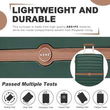 Suitcase 20 24 28 Inch Cabin Carry On Check In ABS PC Hard Shell Spinner Wheels Lock Small Medium Large Travel Luggage Set For Holiday Family - 綠色 - 查看 6
