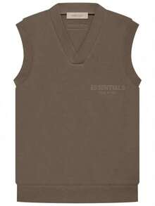 Essentials V-Neck Vest Brown (192SU225054FW) Women's Size XXS-2XL   Non-Binding V-Neck Design, Sports Minimalism, Transitional Season Undershirt Airy Wool Material, Universal Layering - màu nâu - Xem 1