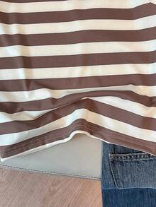 Bộ 3 áo tank top không tay cho bé gái tuổi teen, thoáng khí, thoải mái mùa hè, đi học, xuân hè, thu đông, kẻ sọc, phong cách Mỹ. - Lạc đà - Xem 8