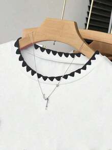 A Simple Solid-Color Short-Sleeved T-Shirt Set For Women, Suitable For Daily Wear And Easy To Match With Various Outfits. Includes 1 Piece - White 2 - View 3