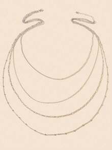 1pc Fashionable Multi-Layer Chains Long Necklace - Bạc cấp độ 2 - Xem 6