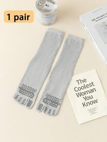 1/3 Pairs Unisex Two-Toe Ankle Socks, Spring/Summer Split Toe Thumb Socks, Black/White/Gray Pig Hoof Design Non-Slip Socks For Women - Multicolor - View 14