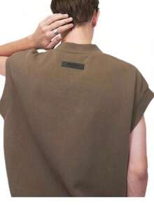 Essentials V-Neck Vest Brown (192SU225054FW) Women's Size XXS-2XL   Non-Binding V-Neck Design, Sports Minimalism, Transitional Season Undershirt Airy Wool Material, Universal Layering - màu nâu - Xem 6