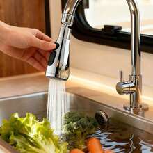1pc 360° Rotating Faucet Sprayer Head Extender, 3 Spray Modes High Pressure Water Saving Faucet Adapter, Universal Fit For Kitchen Sink Washing Vegetables Dishes Hands - View 11