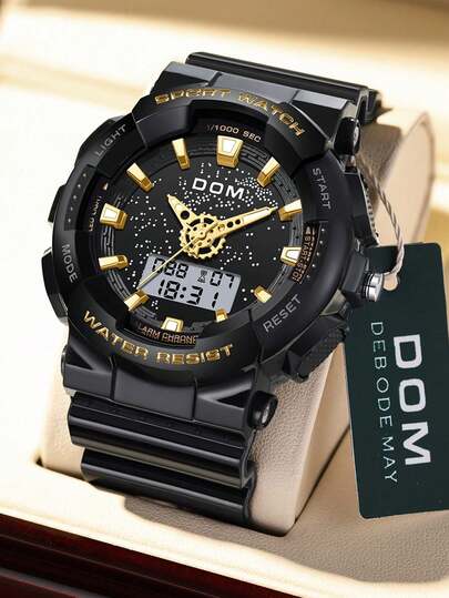 DOM ساعة رياضية متعددة الوظائف مضيئة ومقاومة للماء، مناسبة للاستخدام اليومي، ساعة عد التنازلي للطلاب في الامتحانات، هدية عودة إلى المدرسة