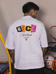 Oversized Good Luck Colors Streetwear Premium Cotton T-Shirt - 白色 - 查看 1