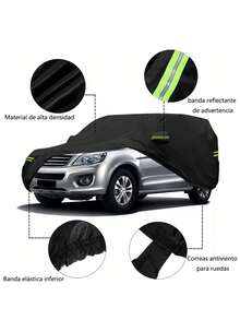 Funda universal para coche con tiras reflectantes completas para protección solar, protección UV y resistencia a arañazos,a prueba de polvo, impermeable - A - Ver 5