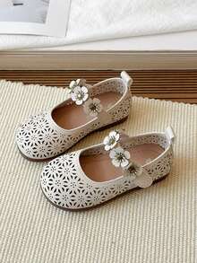 女童真皮鞋，公主鞋，软底鞋，春秋季新品 - 米色 - 查看 2