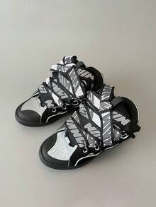 1 đôi giày thể thao kiểu retro, giày bệt cổ thấp, thích hợp làm quà tặng, đi học, chạy bộ, cho học sinh. - màu đen - Xem 2