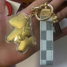 AD 1个创意“早日致富”钥匙扣吊坠，独特个性化情侣包包挂饰，汽车钥匙链，生日/新年礼物 - 金色馬+鑰匙扣 - 查看 18