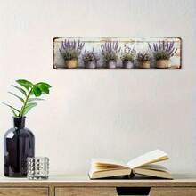 1pc 2D Flat, Vintage Large Lavender Flower Wall Decor - French Country Metal Flower Pot Decoration, 10cm X 40cm Iron Hanging Plant Display, Suitable For Home, Cafe, Wedding And Party - No Electricity Needed, Outdoor Retro Gift For Plant Lovers, 2D Flat - Multicolor - View 4
