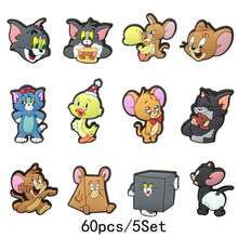 Warner Bros Bộ 1 móc khóa giày hình Tom và Jerry dễ thương, làm từ chất liệu PVC, thích hợp để trang trí túi đi biển, phụ kiện chuột Tom và Jerry mini đáng yêu, móc khóa giày, quà tặng nhỏ cho tiệc sinh nhật, phụ kiện trang phục dự tiệc, áp dụng cho giày và dép, lý tưởng làm quà tặng cho trẻ em và trang trí giày - Móc khóa giày hoạt hình vui nhộn, giày dép cá nhân hóa - Nhiều màu - Xem 12