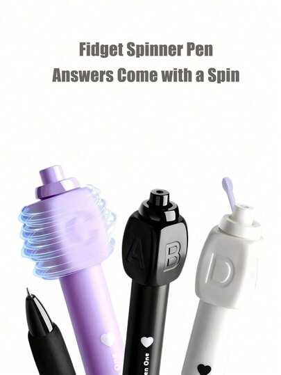 1pc Black ABCD Retractable Ballpoint Pen, 0.5mm Tip, Smooth Writing, Designed For Indecisive People