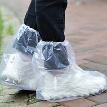 10 Pairs Adult Transparent Portable Rain Shoe Covers - Waterproof & Anti-Dirty Shoe Covers - A - View 3