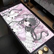 Pink White Mousepad Cute Anime  Mouse Pad Office PC Keyboard Desks Decort Desk Mat Office Accessories Laptop E-Sports Carpet - PINK-2 - 查看 2