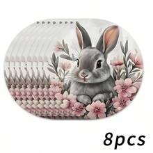 4 pezzi di tovagliette pasquali, con simpatico motivo a coniglio e decorazioni floreali, adatte per feste, pranzi, decorazioni natalizie e decorazioni pasquali. Dimensioni: 38*38cm, adatte per decorazioni stagionali domestiche, decorazioni tavola per le feste, stile country, materiale lavabile, ideali per decorazioni tavola per le feste e intrattenimento domestico, ottimo anche come regalo. - Multicolore - Visualizzare 23
