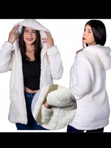 Simple Casual Party Wool-Like Fabric Furry COAT Daily WINTER - 官方 - 查看 3